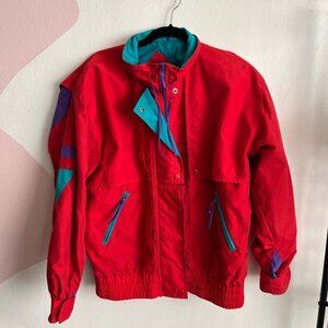 Vintage 80s Color Block Windbreaker Jacket - Retro Streetwear, Statement Jacket